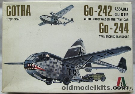 Italaerei 1/72 Gotha Go-242 Assult Glider - with Kubelwagen or Go-244  Twin Engine Transport, 111 plastic model kit